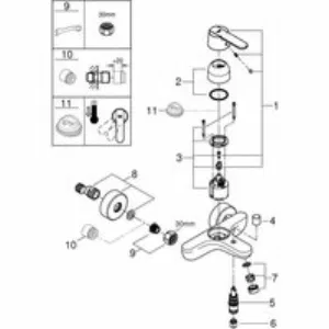 Смеситель для ванны GROHE Get, хром (32887000) Смеситель для ванны GROHE Get, хром (32887000)