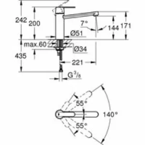 Смеситель для кухни GROHE Get, суперсталь (30196DC0) Смеситель для кухни GROHE Get, суперсталь (30196DC0)