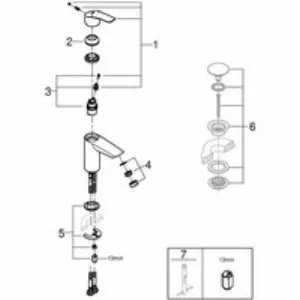 Смеситель для раковины GROHE Eurosmart, S-Size, хром (32467003) Смеситель для раковины GROHE Eurosmart, S-Size, хром (32467003)