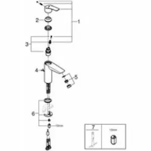Смеситель для раковины GROHE Eurosmart с цепочкой, M-Size, хром (23323003) Смеситель для раковины GROHE Eurosmart с цепочкой, M-Size, хром (23323003)