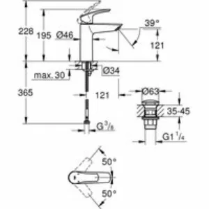 Смеситель для раковины GROHE Eurosmart, M-size, хром (23923003) Смеситель для раковины GROHE Eurosmart, M-size, хром (23923003)