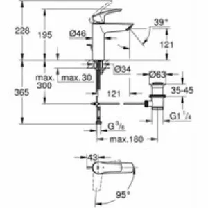 Смеситель для раковины GROHE Eurosmart, M-size, хром (2339330E) Смеситель для раковины GROHE Eurosmart, M-size, хром (2339330E)