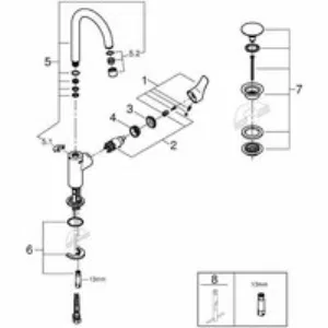 Смеситель для раковины GROHE Eurosmart, L-size, хром (23970003) Смеситель для раковины GROHE Eurosmart, L-size, хром (23970003)