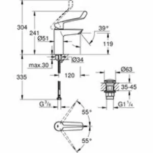 Смеситель для раковины GROHE Eurosmart, M-size, хром (23983003) Смеситель для раковины GROHE Eurosmart, M-size, хром (23983003)