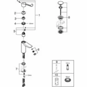 Смеситель для раковины GROHE Eurosmart, M-size, хром (23983003) Смеситель для раковины GROHE Eurosmart, M-size, хром (23983003)