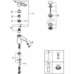 Смеситель для раковины GROHE Eurosmart, S-size, хром (23980003) Смеситель для раковины GROHE Eurosmart, S-size, хром (23980003)