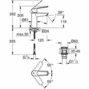 Смеситель для раковины GROHE Eurosmart, M-size, хром (23981003) Смеситель для раковины GROHE Eurosmart, M-size, хром (23981003)