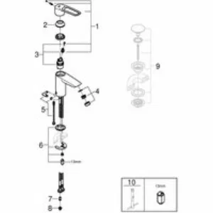 Смеситель для раковины GROHE Eurosmart, S-size, хром (23986003) Смеситель для раковины GROHE Eurosmart, S-size, хром (23986003)