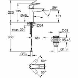 Смеситель для раковины GROHE Eurosmart, M-size, хром (23989003) Смеситель для раковины GROHE Eurosmart, M-size, хром (23989003)