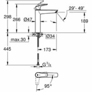 Смеситель для раковины GROHE Eurosmart, XL-size, хром (24164003) Смеситель для раковины GROHE Eurosmart, XL-size, хром (24164003)