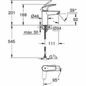 Смеситель для раковины GROHE Eurosmart, S-size, хром (23974003) Смеситель для раковины GROHE Eurosmart, S-size, хром (23974003)