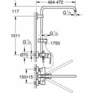 Душевая система GROHE Euphoria со смесителем для душа, хром (26240000) Душевая система GROHE Euphoria со смесителем для душа, хром (26240000)