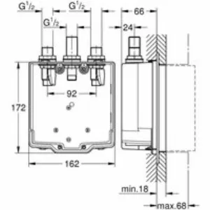 Скрытый монтажный ящик GROHE Eurosmart Cosmopolitan T (36322001) Скрытый монтажный ящик GROHE Eurosmart Cosmopolitan T (36322001)