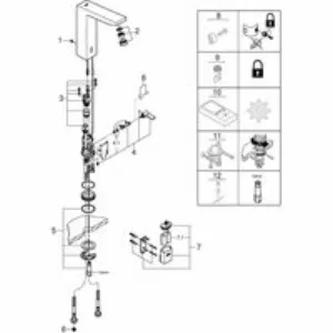 Смеситель для раковины GROHE Eurocube E инфракрасный, с регулировкой температуры, питание от батареи 6V, темный графит матовый (36441AL0) Смеситель для раковины GROHE Eurocube E инфракрасный, с регулировкой температуры, питание от батареи 6V, темный графит матовый (36441AL0)