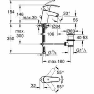 Смеситель для раковины GROHE Eurosmart, S-size, хром (33265002) Смеситель для раковины GROHE Eurosmart, S-size, хром (33265002)