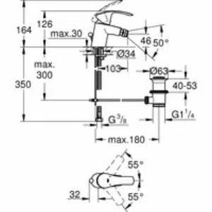 Смеситель для биде GROHE Eurosmart с донным клапаном, S-size, хром (32929002) Смеситель для биде GROHE Eurosmart с донным клапаном, S-size, хром (32929002)