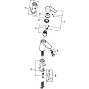 Смеситель для раковины GROHE Eurosmart, S-size, хром (32467002) Смеситель для раковины GROHE Eurosmart, S-size, хром (32467002)