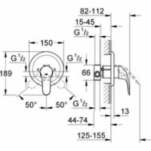 Смеситель для душа GROHE Start Eco скрытого монтажа, в комплекте с монтажной частью, хром (23269000) Смеситель для душа GROHE Start Eco скрытого монтажа, в комплекте с монтажной частью, хром (23269000)