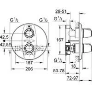 Внешняя часть термостата для душа GROHE Grohtherm 3000, хром (19255000) Внешняя часть термостата для душа GROHE Grohtherm 3000, хром (19255000)