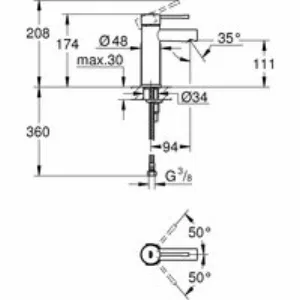 Смеситель для раковины GROHE Essence, S-Size, хром (34813001) Смеситель для раковины GROHE Essence, S-Size, хром (34813001)