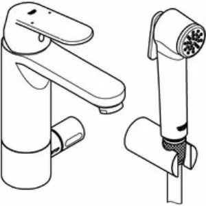 Смеситель для раковины GROHE Eurosmart Cosmopolitan с гигиеническим душем, M-size, хром (24191000) Смеситель для раковины GROHE Eurosmart Cosmopolitan с гигиеническим душем, M-size, хром (24191000)