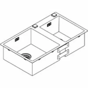 Мойка из нержавеющей стали GROHE K700 с 2 чашами, 860 x 500 мм, хром (31855SD0) Мойка из нержавеющей стали GROHE K700 с 2 чашами, 860 x 500 мм, хром (31855SD0)