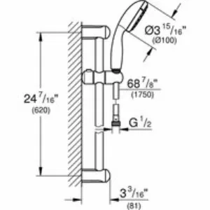 Душевой гарнитур GROHE Tempesta 100, 2 режима струи, душевая штанга 600 мм, 5,7 л/мин, хром (26803000) Душевой гарнитур GROHE Tempesta 100, 2 режима струи, душевая штанга 600 мм, 5,7 л/мин, хром (26803000)