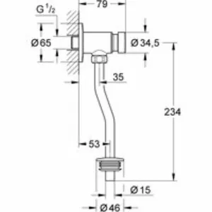 Смывное устройство для писсуара GROHE Rondo, хром (37396000) Смывное устройство для писсуара GROHE Rondo, хром (37396000)