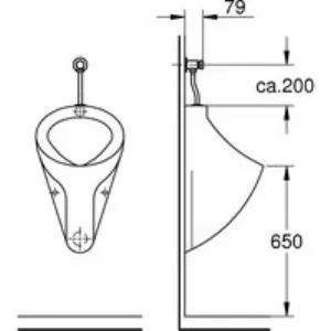 Смывное устройство для писсуара GROHE Rondo, хром (37396000) Смывное устройство для писсуара GROHE Rondo, хром (37396000)