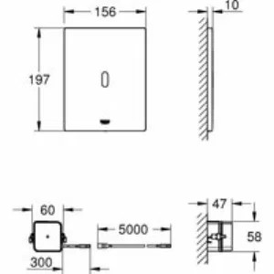 Панель смыва для унитаза GROHE Tectron Bau E инфракрасная, питание от сети 230V, фантомный черный (39881KF0) Панель смыва для унитаза GROHE Tectron Bau E инфракрасная, питание от сети 230V, фантомный черный (39881KF0)