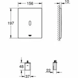 Панель смыва для унитаза GROHE Tectron Bau E инфракрасная, питание от батареи 6V, хром (39882000) Панель смыва для унитаза GROHE Tectron Bau E инфракрасная, питание от батареи 6V, хром (39882000)