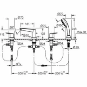 Смеситель для ванны GROHE BauEdge, хром (2512010A) Смеситель для ванны GROHE BauEdge, хром (2512010A)
