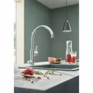 Смеситель для кухонной мойки GROHE Blue Pure BauCurve с функцией фильтрации, с фильтром в комплекте, хром (30385000) Смеситель для кухонной мойки GROHE Blue Pure BauCurve с функцией фильтрации, с фильтром в комплекте, хром (30385000)