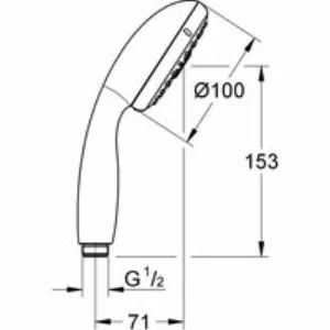 Ручной душ GROHE Vitalio Start 100, 3 режима, хром/черный (26031000) Ручной душ GROHE Vitalio Start 100, 3 режима, хром/черный (26031000)