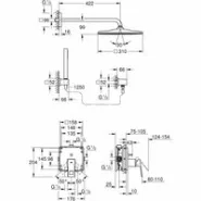 Душевая система GROHE Eurocube со смесителем для душа, хром (25238000)