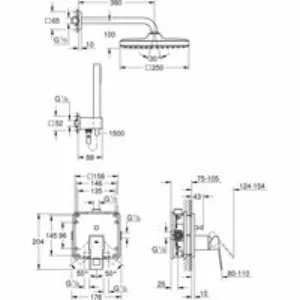 Душевая система GROHE Eurocube, с верхним душем Tempesta 250 Cube, хром (25239000) Душевая система GROHE Eurocube, с верхним душем Tempesta 250 Cube, хром (25239000)