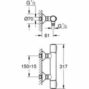 Термостат для душа GROHE Grohtherm 500, хром (34793000) Термостат для душа GROHE Grohtherm 500, хром (34793000)