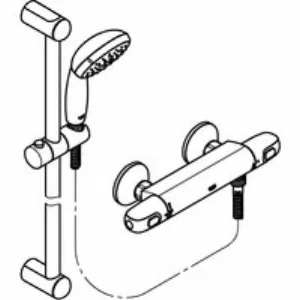 Термостат для душа GROHE Grohtherm 1000 с душевым гарнитуром, хром (34824004) Термостат для душа GROHE Grohtherm 1000 с душевым гарнитуром, хром (34824004)