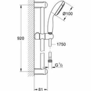 Душевой гарнитур GROHE Tempesta 100, 1 вид струи, хром (27854001) Душевой гарнитур GROHE Tempesta 100, 1 вид струи, хром (27854001)