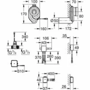 Сифон для писсуара GROHE, с температурным датчиком, с Bluetooth (39369000) Сифон для писсуара GROHE, с температурным датчиком, с Bluetooth (39369000)