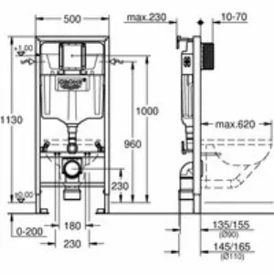 Система инсталляции для унитаза GROHE Rapid SL ширина 0,5 м (1,13 м) (38624001) Система инсталляции для унитаза GROHE Rapid SL ширина 0,5 м (1,13 м) (38624001)