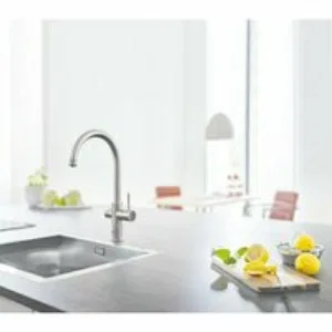 Смеситель для кухонной мойки GROHE Blue Home с системой фильтрации, охлаждения и газирования воды, суперсталь (31455DC1) Смеситель для кухонной мойки GROHE Blue Home с системой фильтрации, охлаждения и газирования воды, суперсталь (31455DC1)