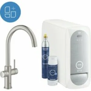 Смеситель для кухонной мойки GROHE Blue Home с системой фильтрации, охлаждения и газирования воды, суперсталь (31455DC1) Смеситель для кухонной мойки GROHE Blue Home с системой фильтрации, охлаждения и газирования воды, суперсталь (31455DC1)