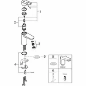 Смеситель для раковины GROHE BauLoop, хром (32854000) Смеситель для раковины GROHE BauLoop, хром (32854000)