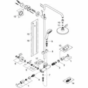 Душевая система GROHE Vitalio System 180 с термостатом для душа, хром (27298000) Душевая система GROHE Vitalio System 180 с термостатом для душа, хром (27298000)