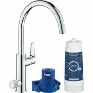 Смеситель для кухонной мойки GROHE Blue Pure BauCurve с функцией фильтрации, с фильтром в комплекте, хром (119709) Смеситель для кухонной мойки GROHE Blue Pure BauCurve с функцией фильтрации, с фильтром в комплекте, хром (119709)
