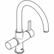 Смеситель для кухонной мойки GROHE Blue Pure с функцией фильтрации, без фильтра в комплекте, хром (33251000)