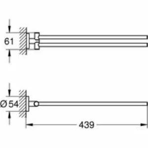 Держатель для полотенца, GROHE Essentials, хром, (40371001) Держатель для полотенца, GROHE Essentials, хром, (40371001)