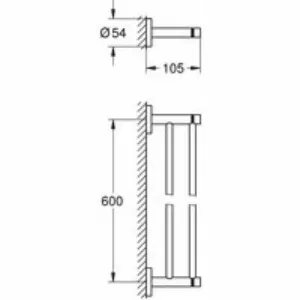 Держатель для полотенца GROHE Essentials 600 мм, двойной, хром (40802001) Держатель для полотенца GROHE Essentials 600 мм, двойной, хром (40802001)