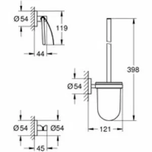 Набор аксессуаров, GROHE Essentials, 3 в 1, хром, (40407001) Набор аксессуаров, GROHE Essentials, 3 в 1, хром, (40407001)
